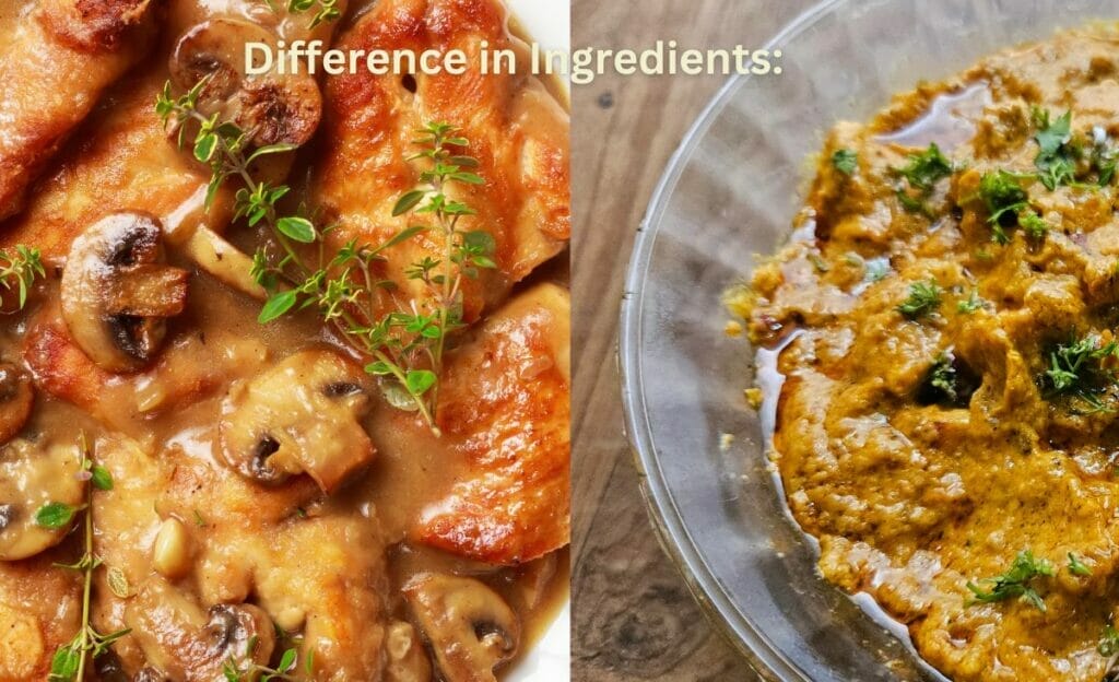 Difference in Ingredients: