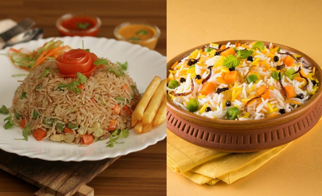 Difference between Veg Biryani and Veg Fried Rice (Detailed breakdown)