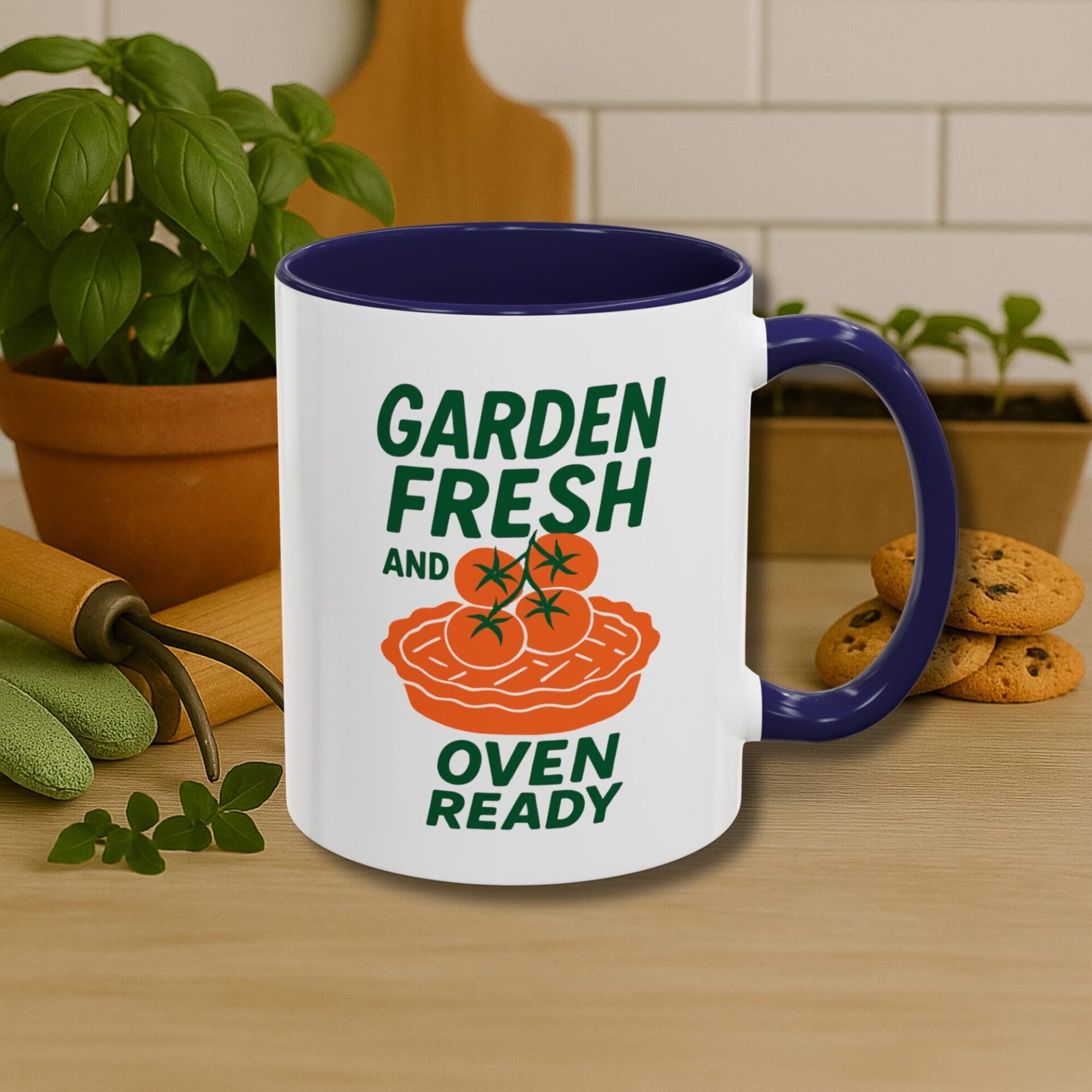 Mug gift for gardener who loves baking | Accent | 11 oz, 15 oz | Garden Fresh And Oven Ready - Image 6