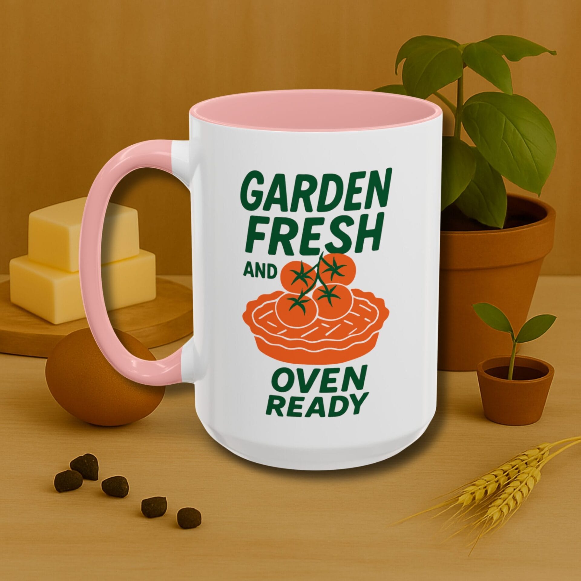 Mug gift for gardener who loves baking | Accent | 11 oz, 15 oz | Garden Fresh And Oven Ready - Image 9