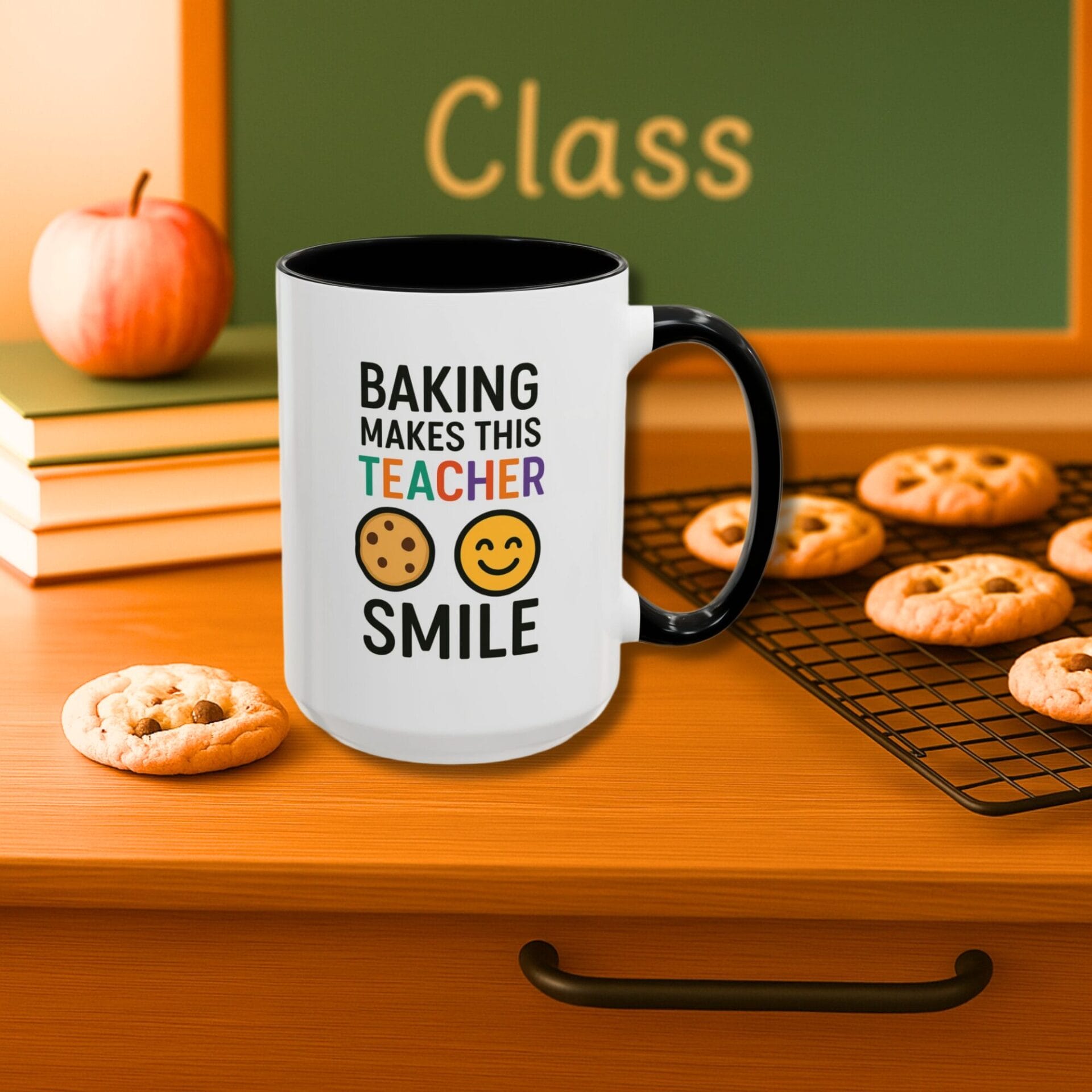 Baking Makes Teacher Smile Accent Mug - 11oz/15oz - Image 4