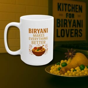 Biryani Gift Mug White Ceramic 11oz 15oz Motivational