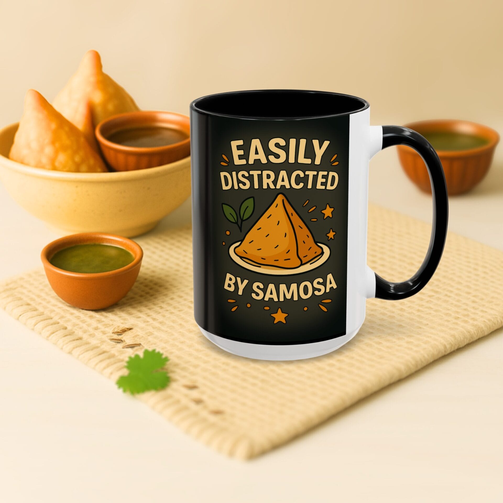 Indian Snack Lover Mug - Accent Mug with Color (11oz, 15oz)
