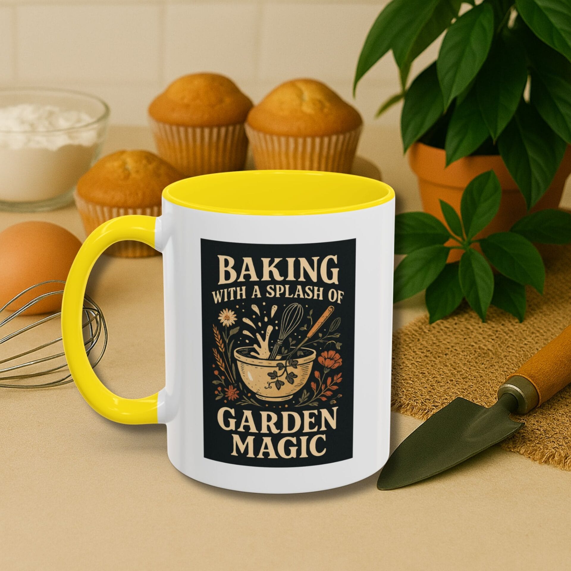 Mug gift for gardening lover who also bakes | Accent | 11 oz, 15 oz | Baking With A Splash Of Garden Magic - Image 7