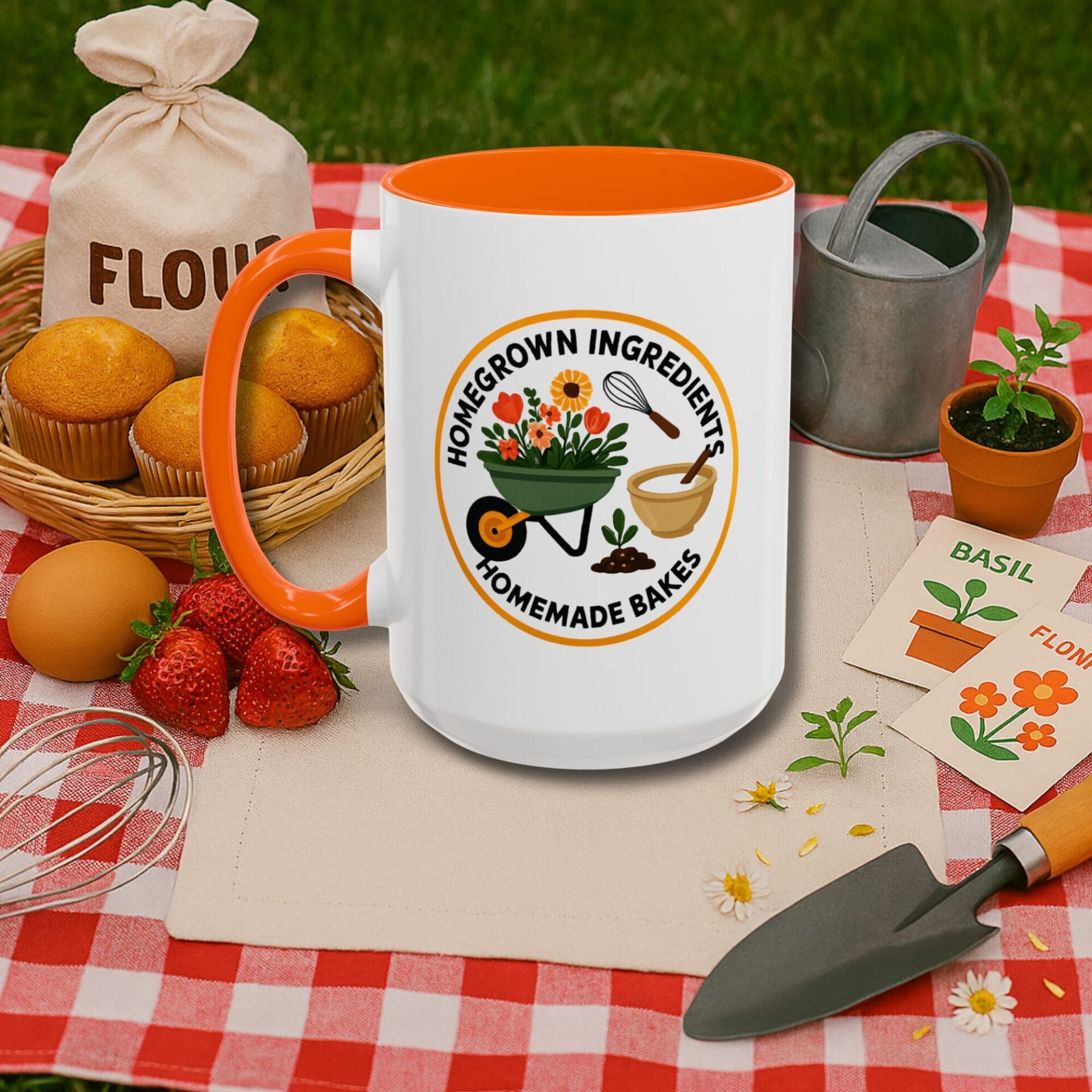 Mug gift for gardener who loves baking | Accent | 11 oz, 15 oz | Homegrown Ingredients, Homemade Bakes - Image 3