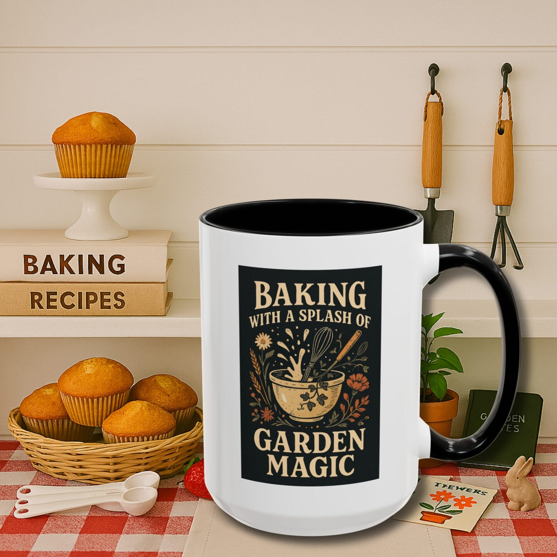 Mug gift for gardening lover who also bakes | Accent | 11 oz, 15 oz | Baking With A Splash Of Garden Magic - Image 4