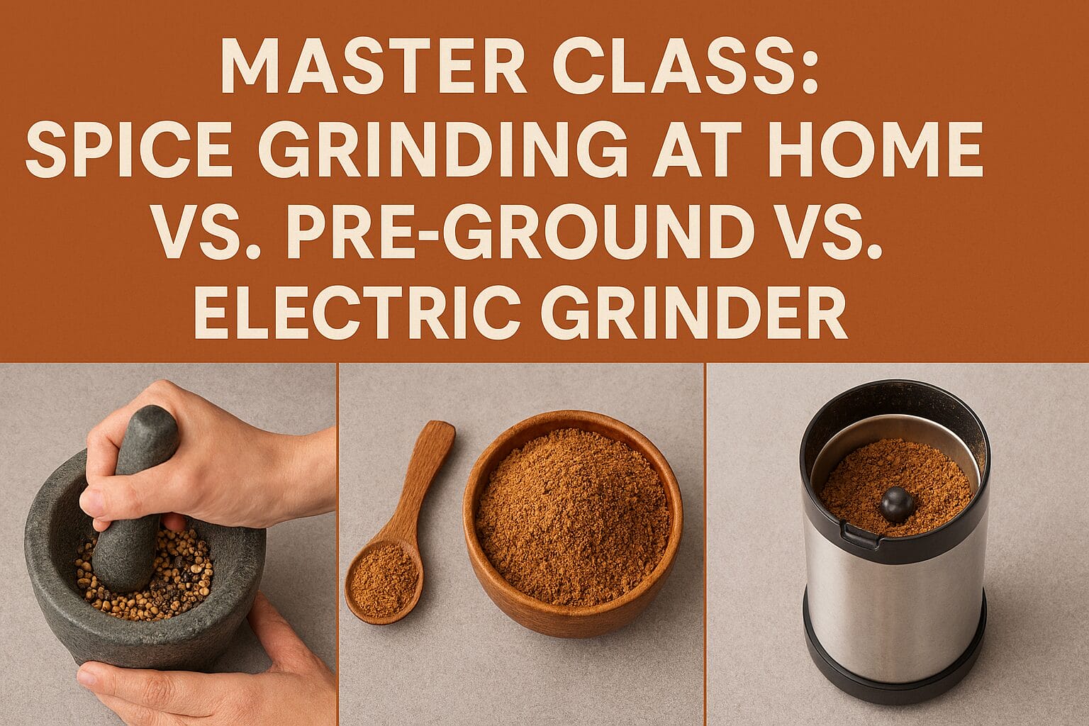 Master Class: Spice Grinding at Home vs. Pre-Ground vs. Electric Grinder